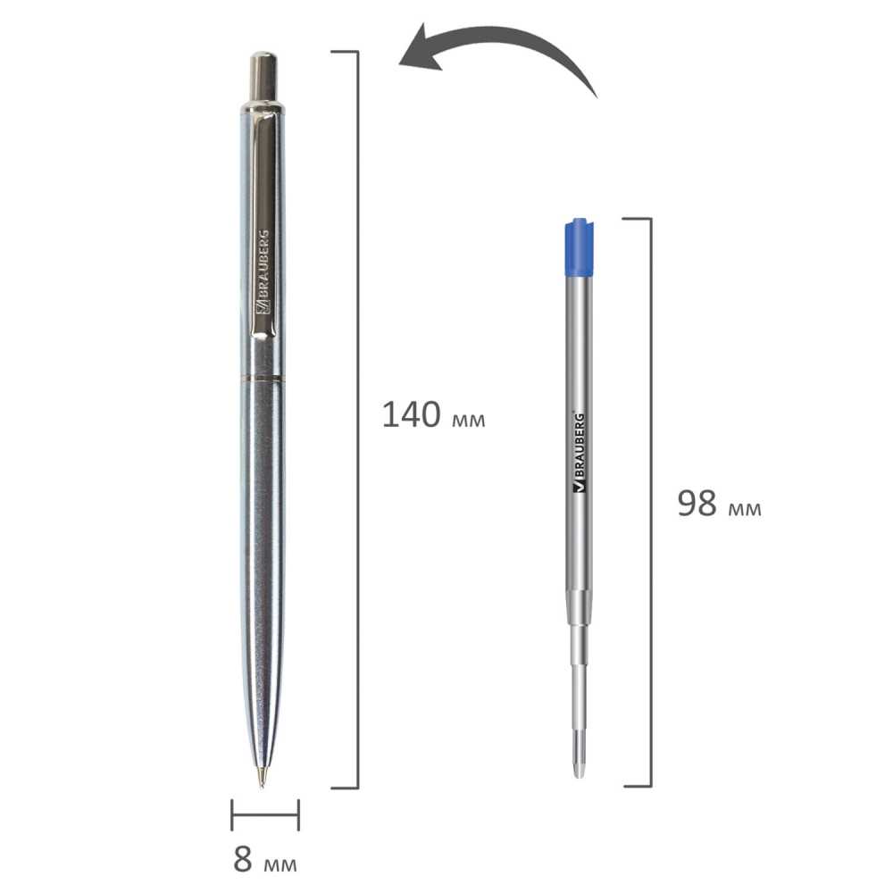 Ручка подарочная шариковая BRAUBERG Larghetto, СИНЯЯ, корпус серебристый с хромированными деталями, линия письма 0,5 мм