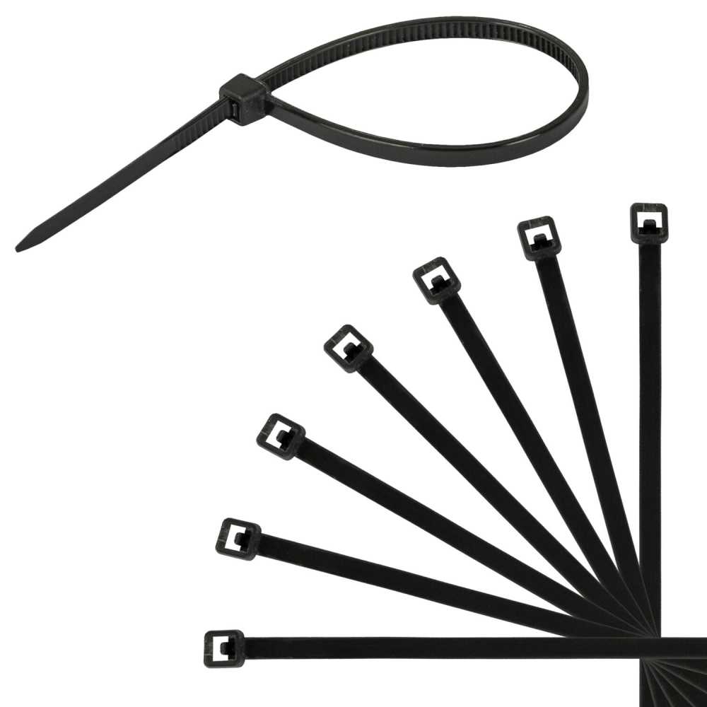 Стяжка (хомут) нейлоновая сверхпрочная POWER LOCK, 2,5х100 мм, КОМПЛЕКТ 100 шт., черная, SONNEN,