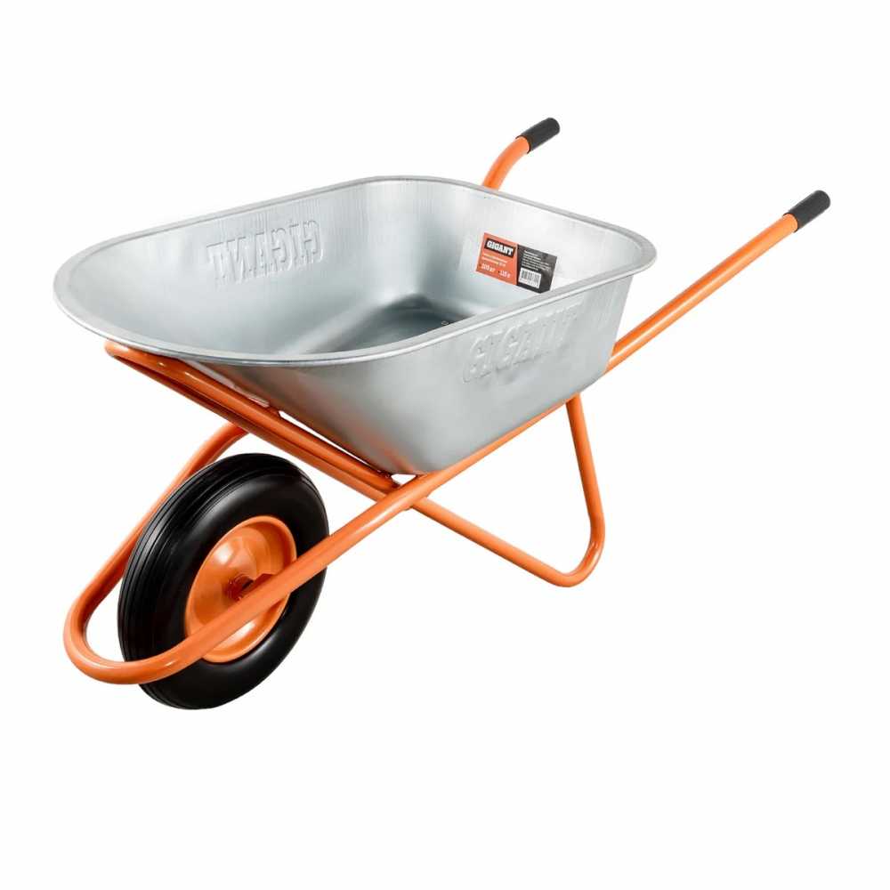 Строительная одноколесная тачка Gigant 110л, 200 кг, пневматические колеса GX-01