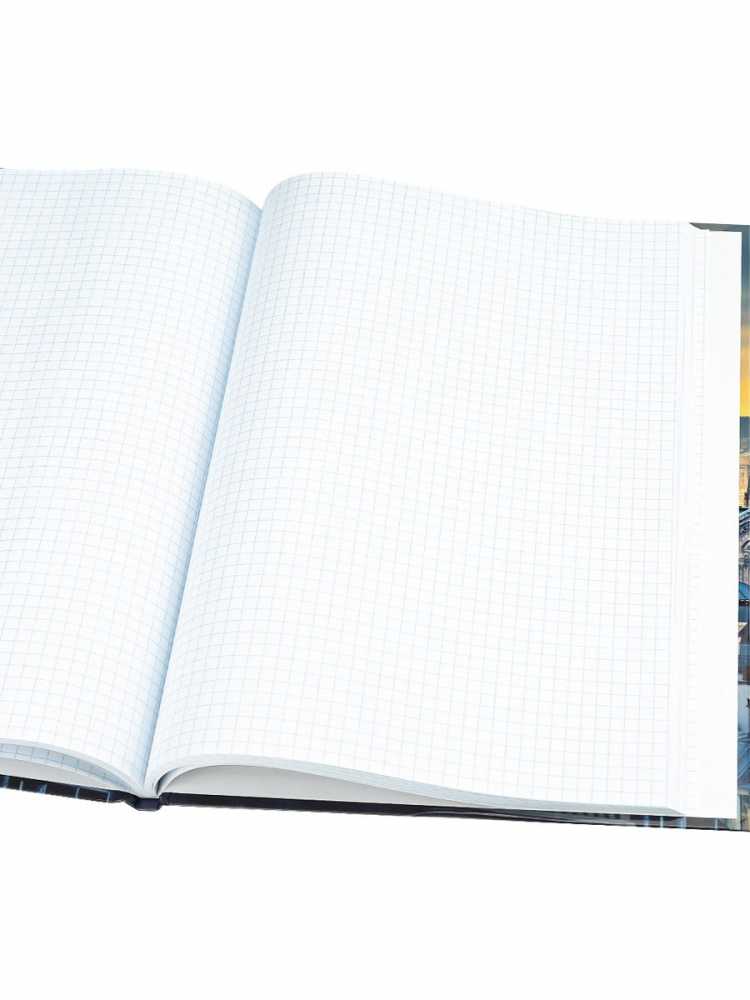 Тетрадь А4 7БЦ 80л клетка сшивка Птицы над городом глянцевый ламинат