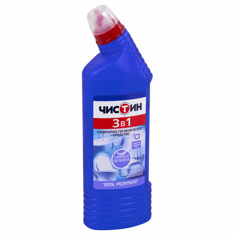 Средство для уборки туалета 750 г, ЧИСТИН 3 в 1, содержит активный хлор