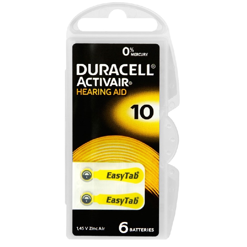Батарейка для слуховых аппаратов Duracell Hearing Aid ZA10