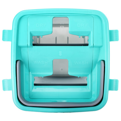 Комплект для уборки: швабра, ведро 9 л/7 л двухкамерное с отжимом, 3 насадки МОП (кармашки с двух сторон) COMPACT MOP, LAIMA