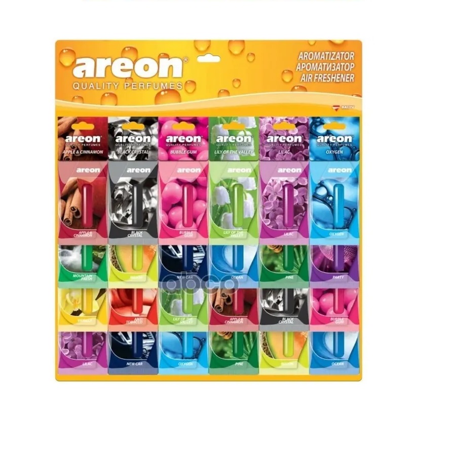 Ароматизаторы на планшете гелевые (Areon LIQUID 5 ML) MIX (Areon) (24шт)