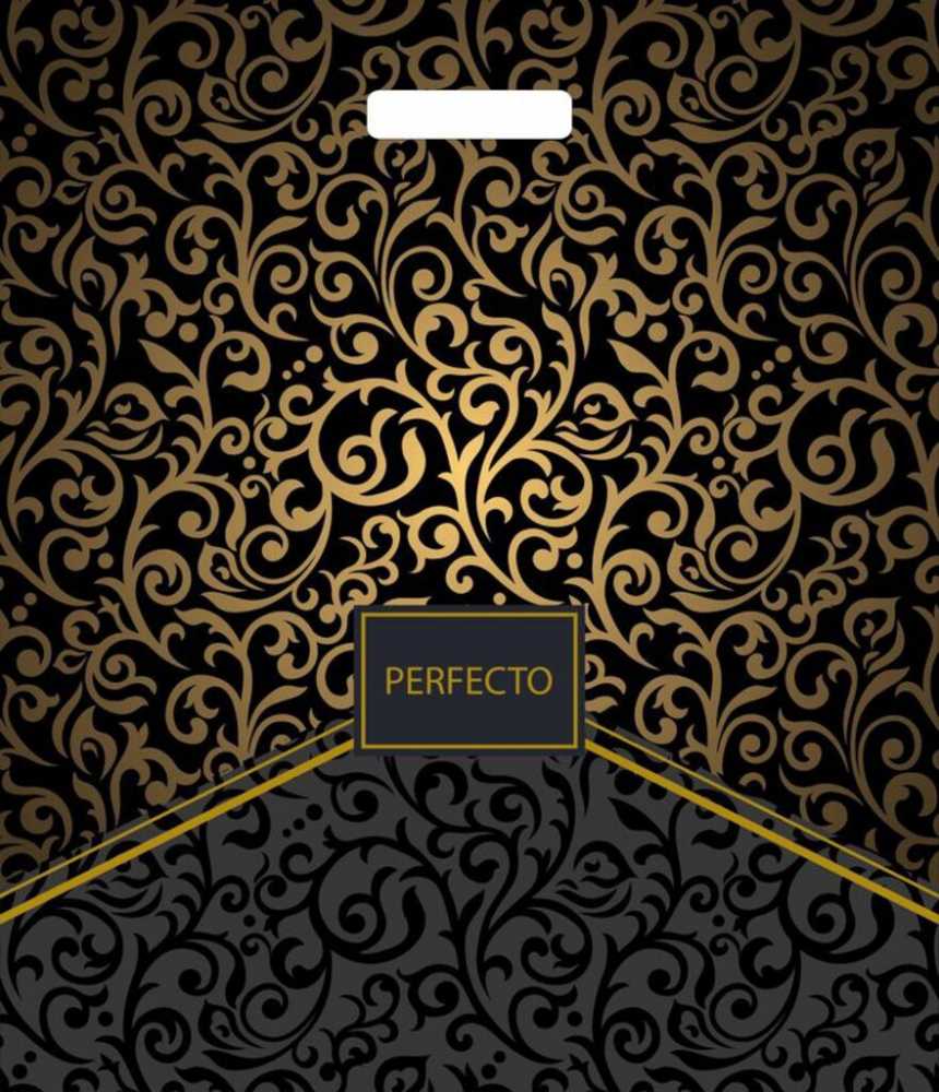 Пакет 48*42см (90мк) с вырубной ручкой Перфекто Монограм ПВД