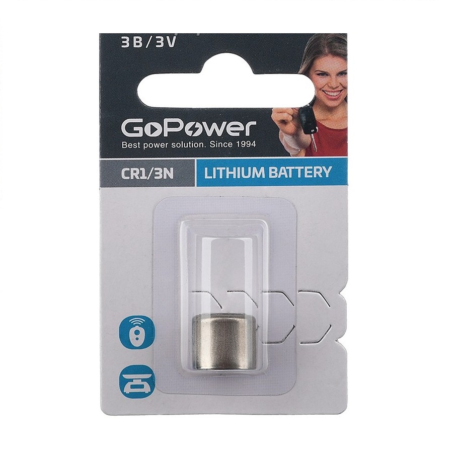 Батарейка GoPower CR1/3N BL1 Lithium 3V