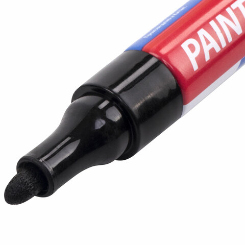 Маркер-краска лаковый EXTRA (paint marker) 4 мм, ЧЕРНЫЙ, УСИЛЕННАЯ НИТРО-ОСНОВА, BRAUBERG
