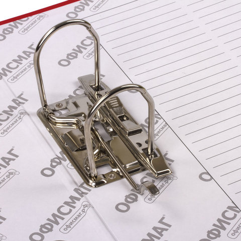 Папка-регистратор ОФИСМАГ с арочным механизмом, покрытие из ПВХ, 50 мм, красная