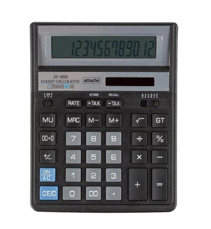 Калькулятор настольный Attache AF-888, 204x158x38 мм, 14-разрядный