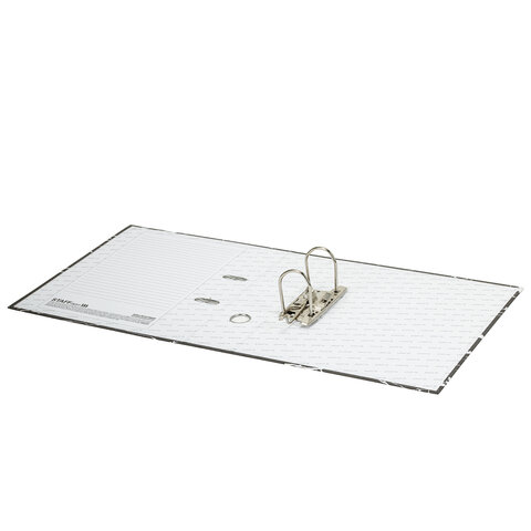 Папка-регистратор STAFF Profit с мраморным покрытием, 75 мм, черная, СЪЕМНЫЙ МЕХАНИЗМ