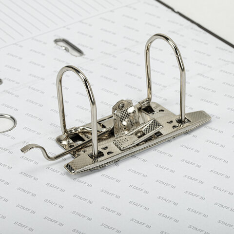 Папка-регистратор STAFF Profit с мраморным покрытием, 75 мм, черная, СЪЕМНЫЙ МЕХАНИЗМ