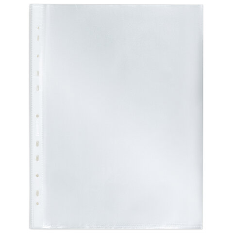 Папки-файлы перфорированные А4 BRAUBERG МАТОВЫЕ EXTRA 600, КОМПЛЕКТ 100 шт., ПЛОТНЫЕ