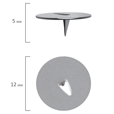 Кнопки канцелярские STAFF EVERYDAY, 12 мм х 100 шт., РОССИЯ, в картонной коробке