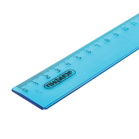 Линейка пластиковая 30 см, ПИФАГОР, прозрачная, неоновая, ассорти