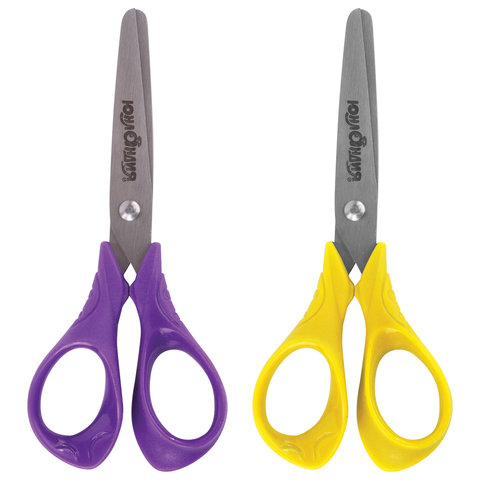 Ножницы ЮНЛАНДИЯ КОТИК МЯУ, 130 мм, картонная упаковка с подвесом, ассорти