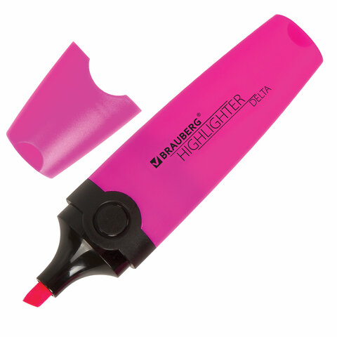 Текстовыделитель BRAUBERG DELTA, РОЗОВЫЙ, линия 1-5 мм