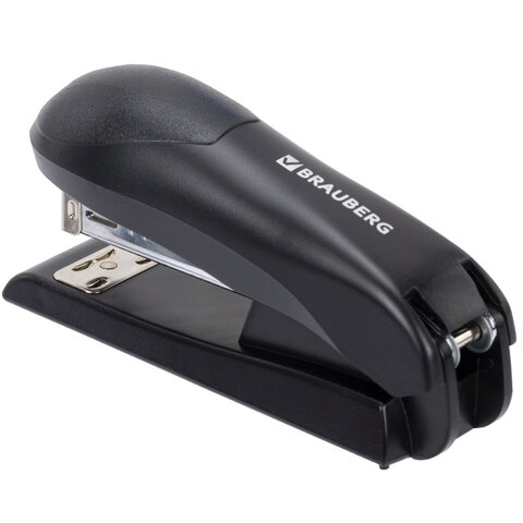 Степлер №24/6, №26/6 BRAUBERG UNIVERSAL, до 30 листов, на 100 скоб, черный