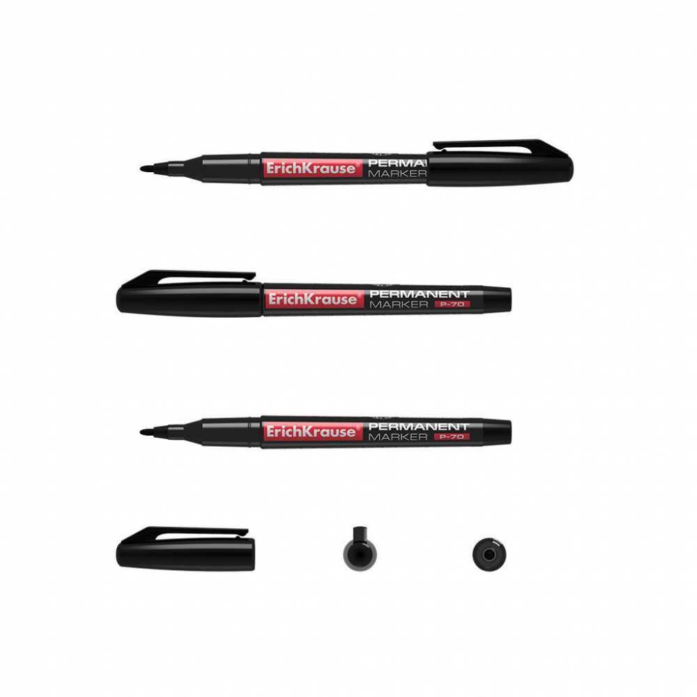 Маркер черный перманентный ErichKrause P-70 1,0мм