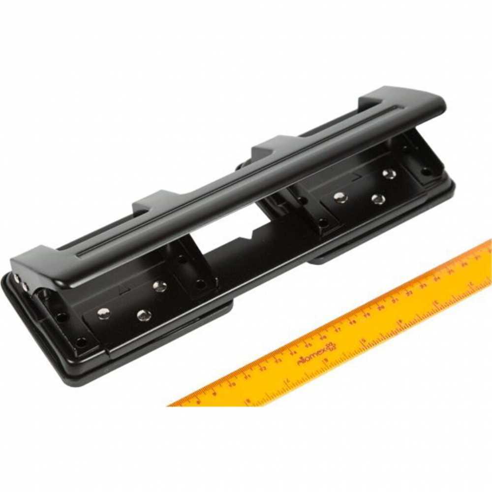 Дырокол на 4 прокола, 20л., металлический, черный ATTOMEX