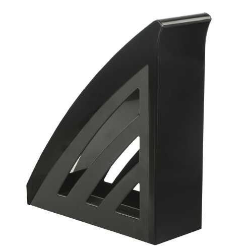 Лоток вертикальный для бумаг BRAUBERG Office style, 245х90х285 мм, черный, 237278