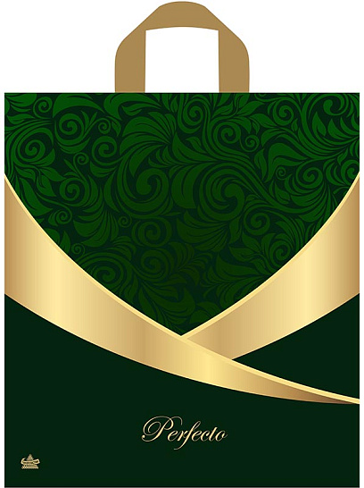 Пакет 40*37см (95мк) с петлевой ручкой Перфекто Малахит ПВД