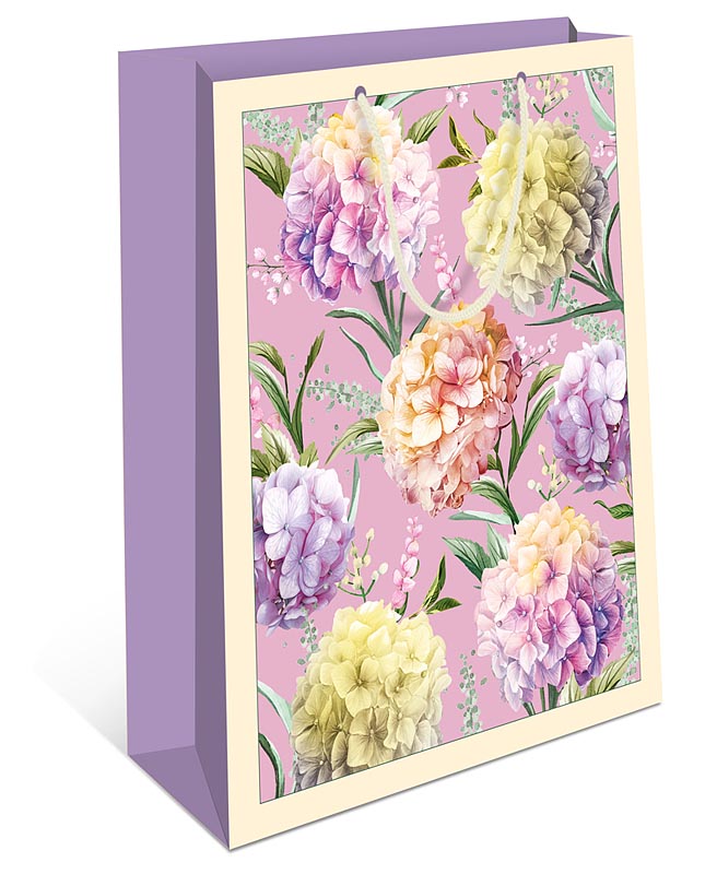 Пакет подарочный бумажный 18*23*10 см, Цветы