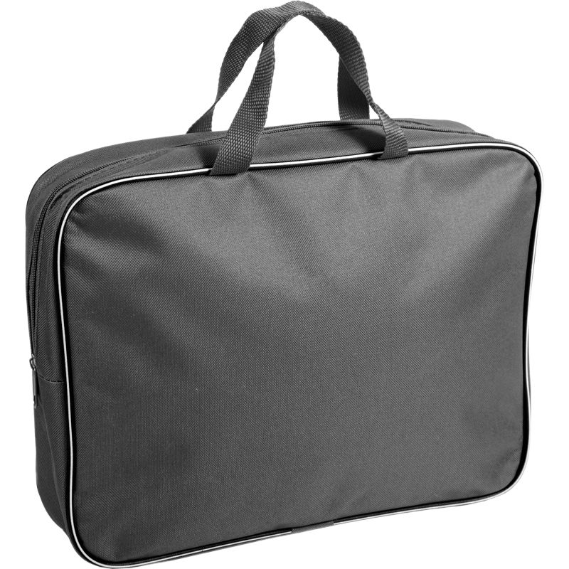 Папка А4 (350*270*70) с ручками, молния, ткань Черная