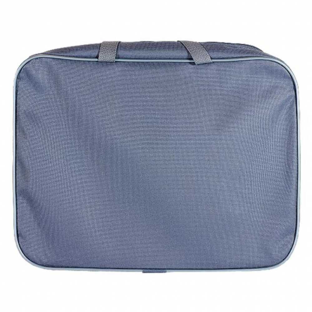 Папка А4 (360*270*80) с ручками, молния, ткань Серая