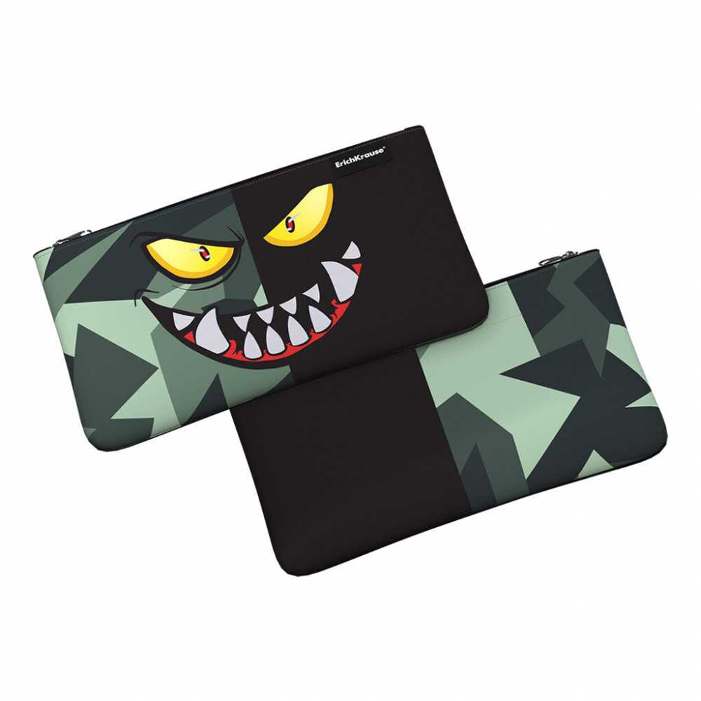 Пенал-косметичка (220*120) молния, ткань Monster Smile, ErichKrause