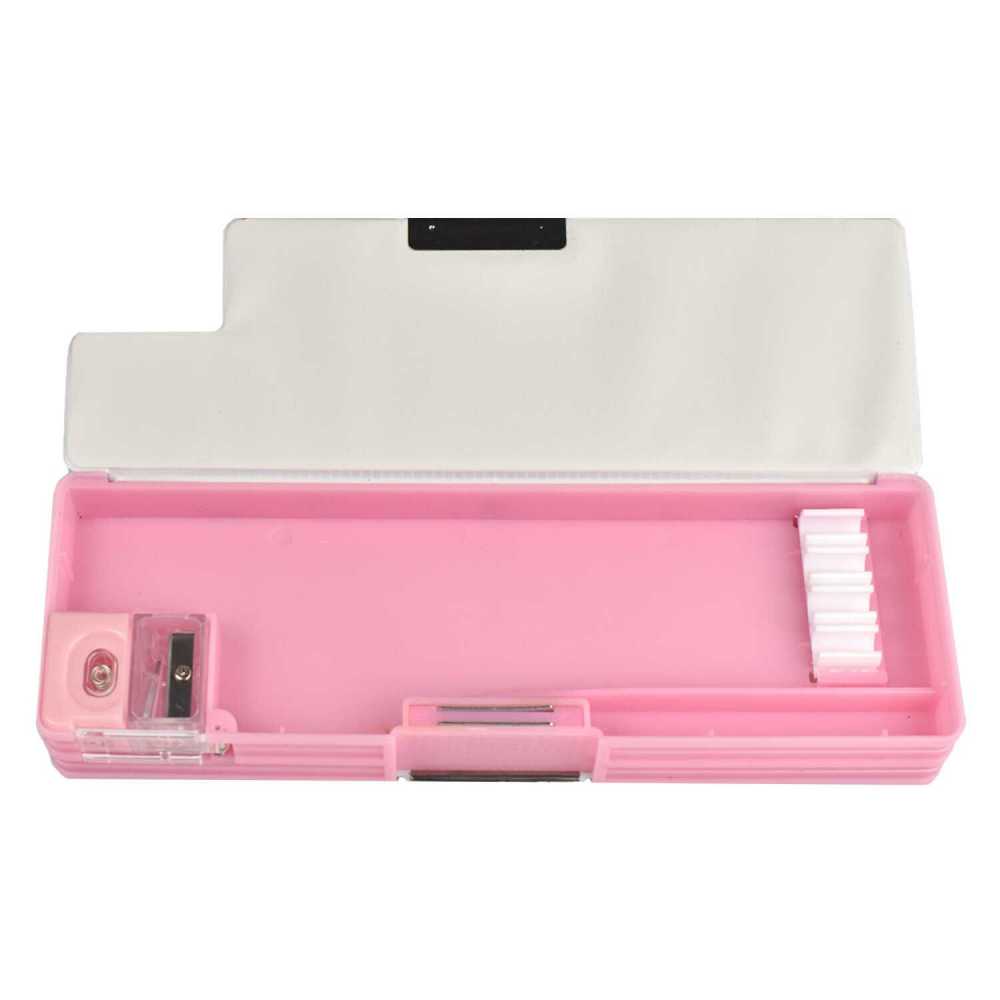 Пенал пластиковый (215*70*30) Розовая девочка пвх, магнитный клапан