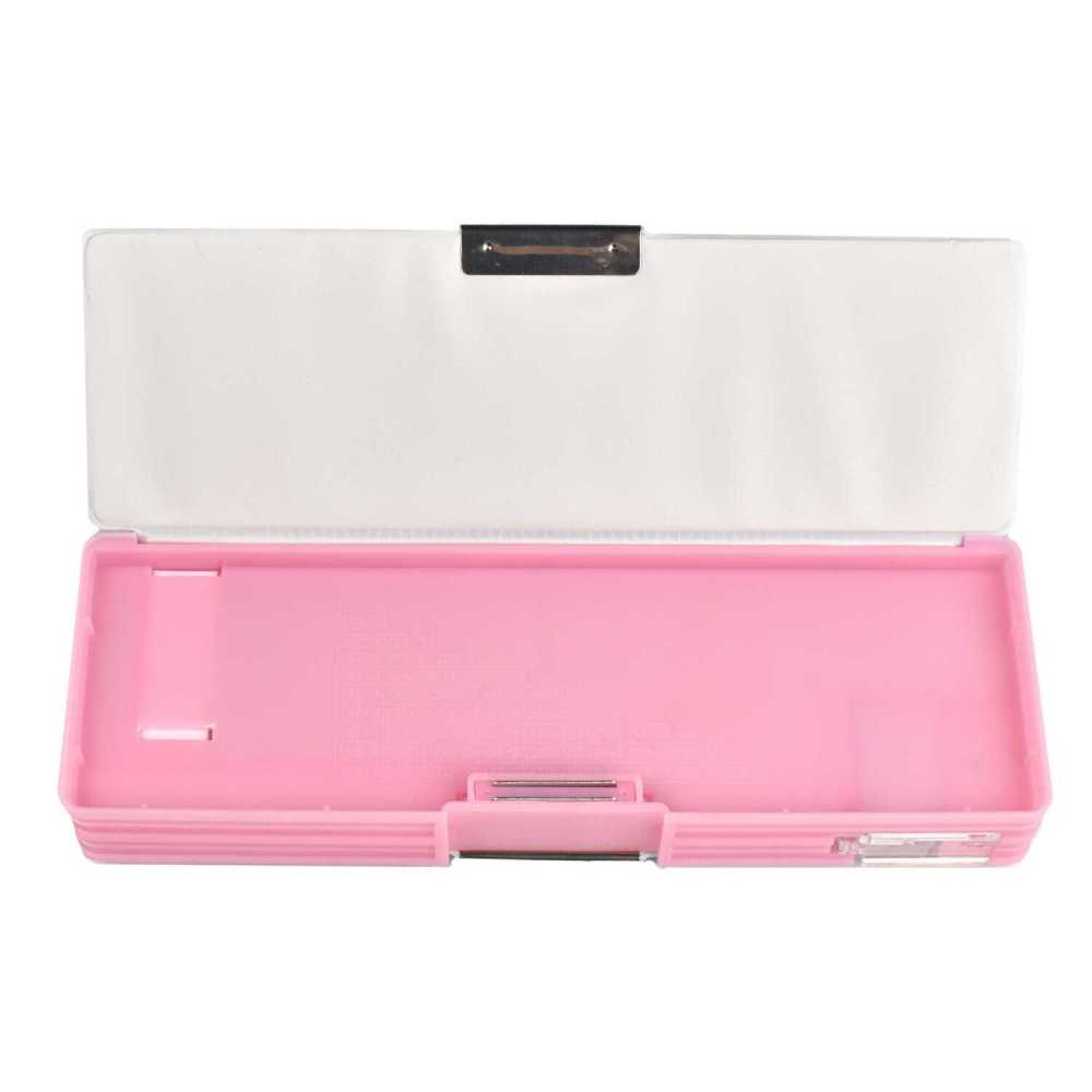 Пенал пластиковый (215*70*30) Розовая девочка пвх, магнитный клапан