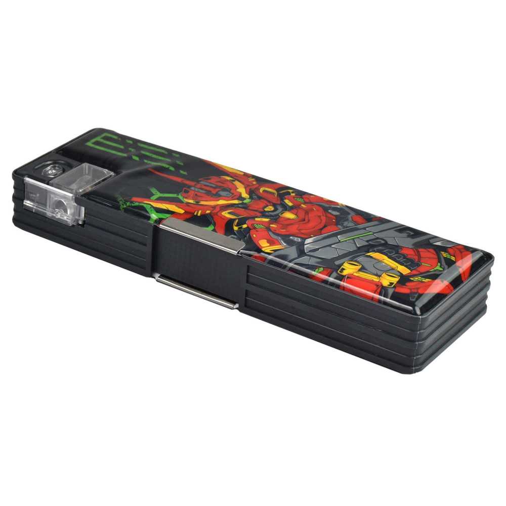 Пенал пластиковый (215*70*30) Роботы, пвх, магнитный клапан