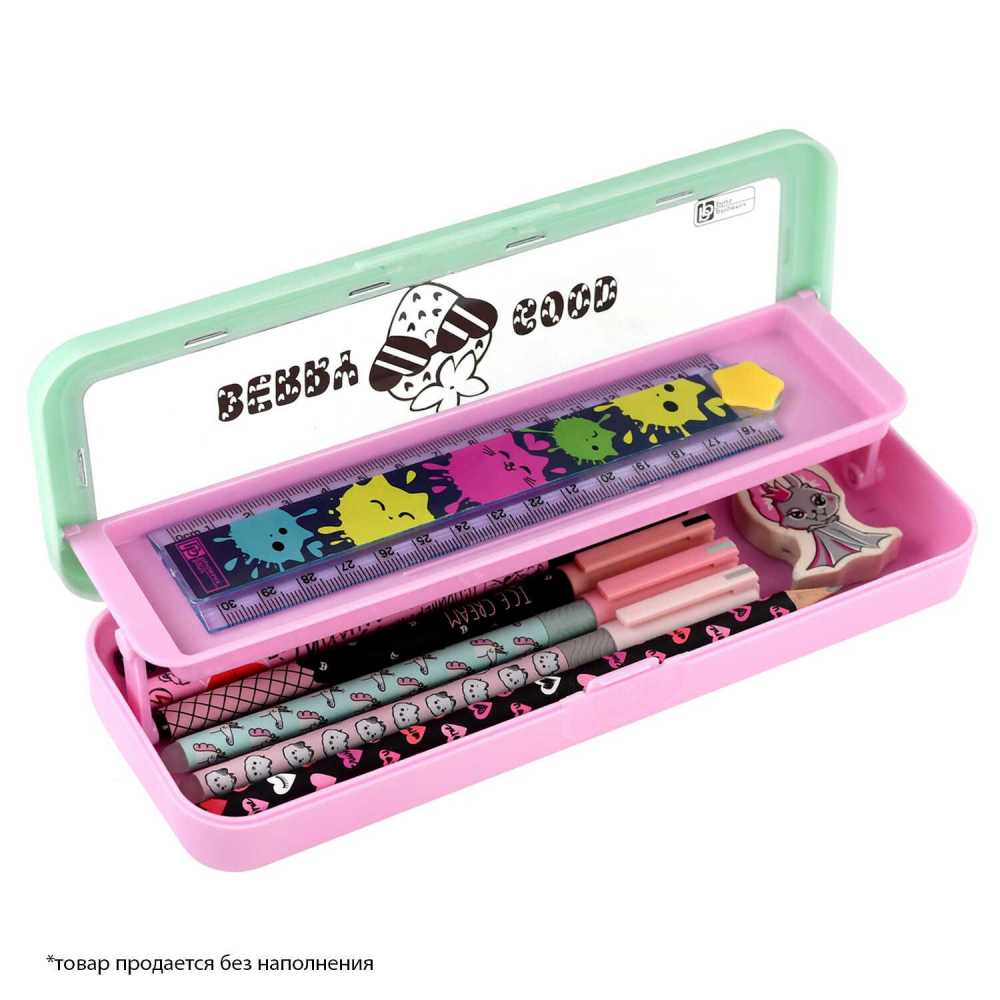 Пенал пластиковый (215*70*30) "Клубника" замок-защелка, шелкография