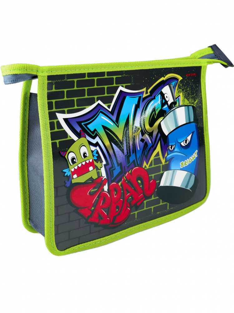 Папка для тетрадей А5 (250*194*19) 1отд. молния сверху, ламинированный картон + пластик Урбан граффити - 2