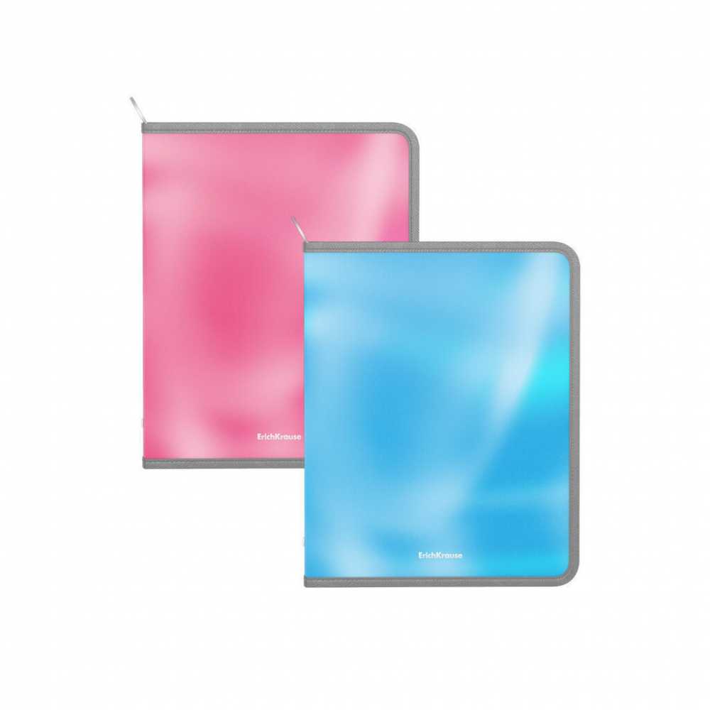 Папка для тетрадей А5 (245*200*10) 1отд. молния вокруг, пластик ErichKrause Glossy Bubble Gum, арома, ассорти