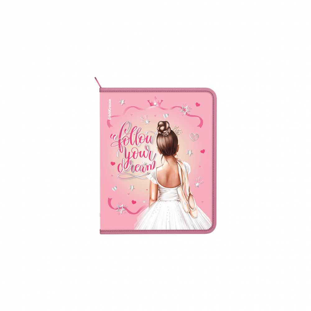 Папка для тетрадей ErichKrause А5 (245*190*30) 1 отделение молния вокруг, пластик Pointes