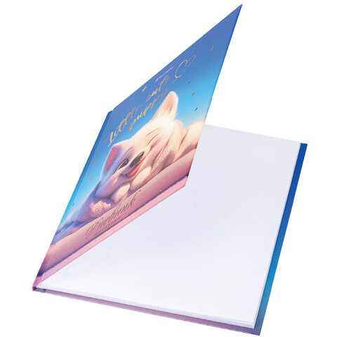 Дневник 1-4 класс 48 л., твердый, BRAUBERG, глянцевая ламинация, с подсказом, Собачка