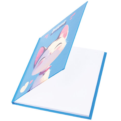 Дневник 1-4 класс 48 л., твердый, ЮНЛАНДИЯ, глянцевая ламинация, с подсказом, Котик