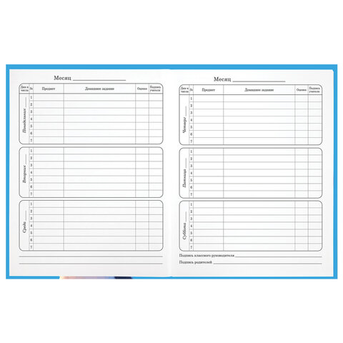 Дневник 1-4 класс 48 л., твердый, ЮНЛАНДИЯ, глянцевая ламинация, с подсказом, Котик