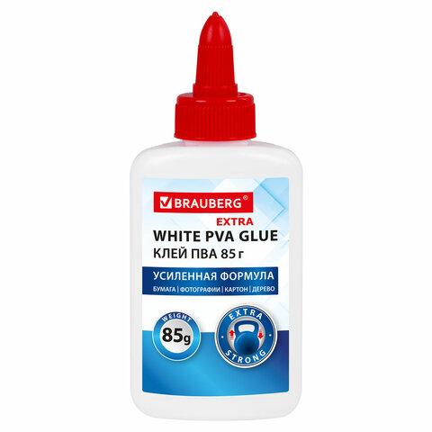 Клей ПВА УСИЛЕННЫЙ BRAUBERG Extra (бумага, фотографии, картон, дерево), 85 г