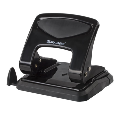 Дырокол металлический BRAUBERG PN-150M, до 35 листов, черный
