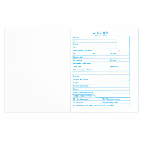 Дневник БЕЛЫЙ, HATBER, на скобе, обложка мелованный картон