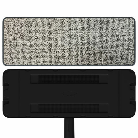 Швабра с отжимом и ведром 10л/7л двухкамерное, 2 насадки микрофибра, карманы с 2-х сторон, рукоятка 134-154 см черный AltaMop L, LAIMA