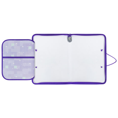 Папка для труда на молнии с ручками А4, 1 отделение, пластик, органайзер, ПИФАГОР Falling cat