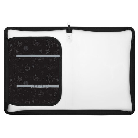 Папка для труда на молнии А4, 1 отделение, откидная планка, органайзер, Space driver