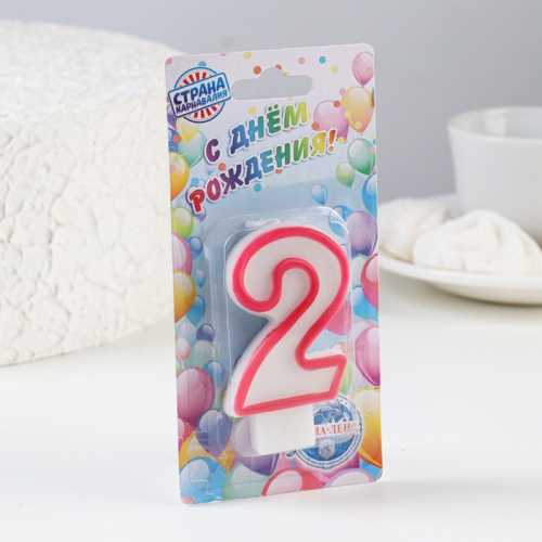 Свеча Цифра для торта 2, Микс