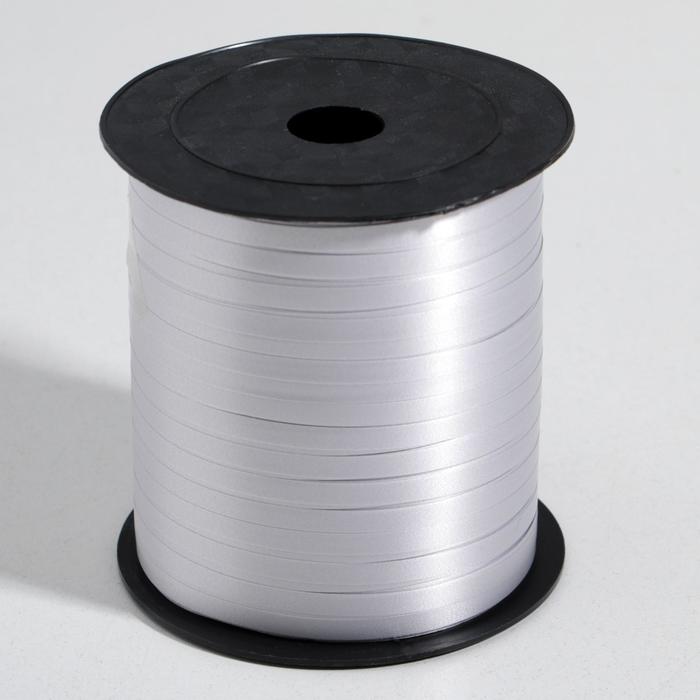 Лента упаковочная для декора, подарков и шаров, серебристая, 5 мм × 225 м