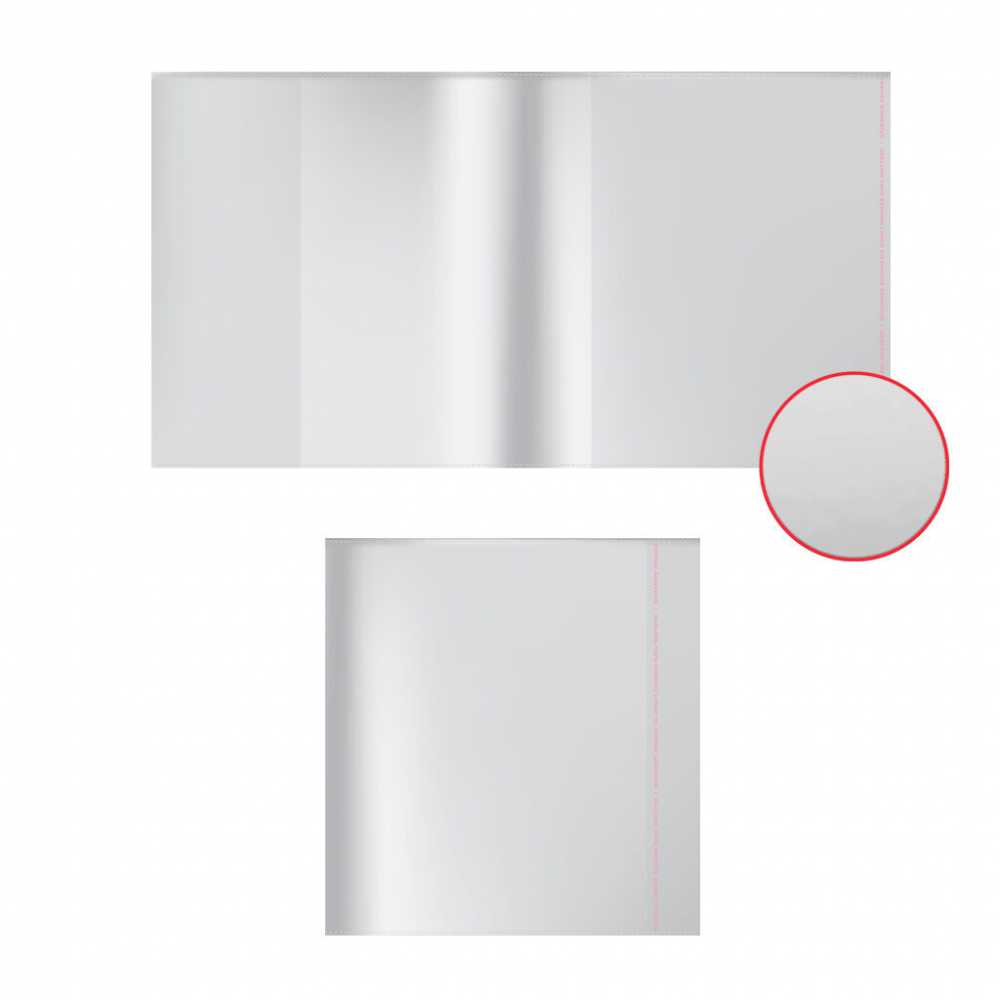 Обложка для тетрадей и дневников (212*395) ПВХ 80мкм прозрачная с клеевым краем и клапаном в край ErichKrause