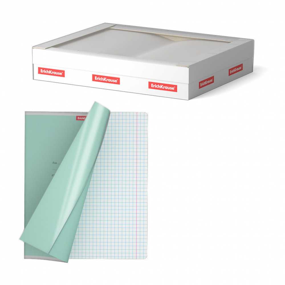 Обложка для тетрадей и дневников (212*395) ПВХ 80мкм прозрачная с клеевым краем и клапаном в край ErichKrause