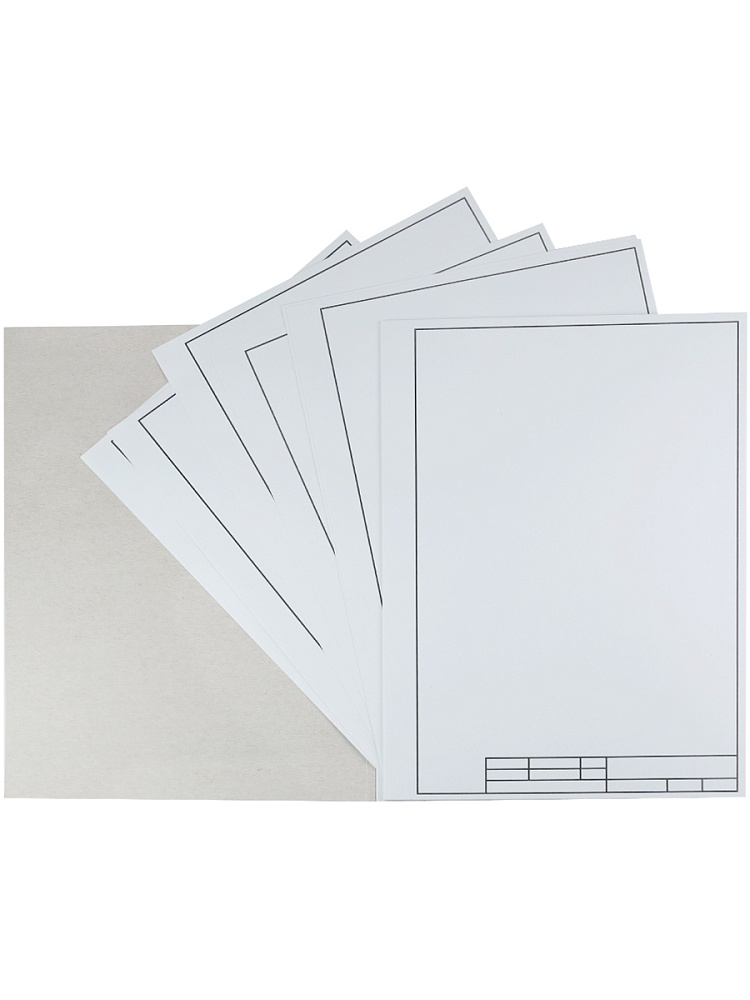 Папка для черчения А4 20л. Чертеж механизма-3, плотность 160 г/м2, вертикальная рамка